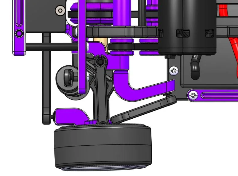 XP1 front suspension, view 1
